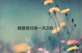 做悬赏任务一天200，如何通过任务赚钱的APP一天赚200元